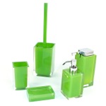 Bathroom Accessory Set, Gedy RA300-04, Rainbow Green Accessory Set of Thermoplastic Resins